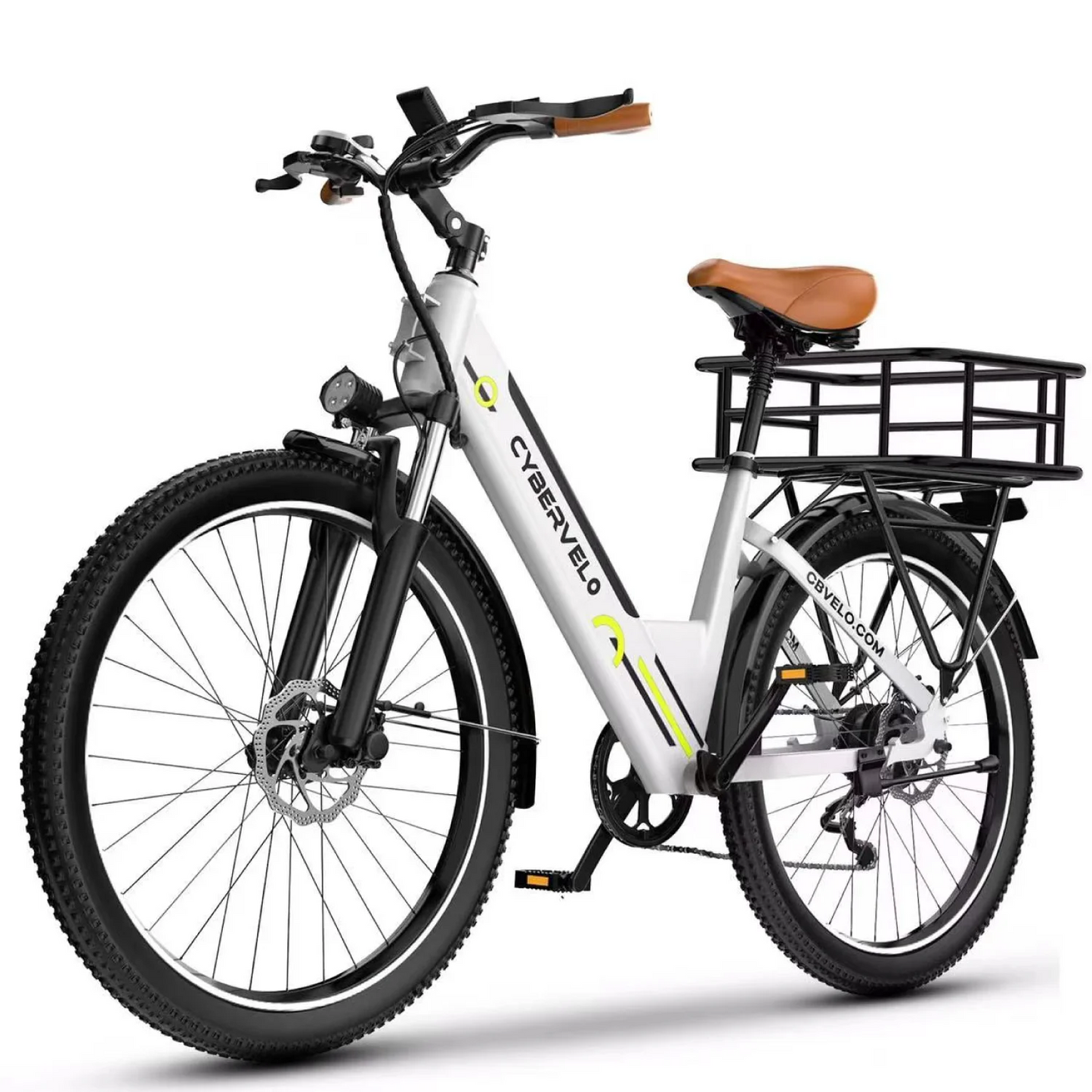 1000W Peak Electric Bike for Adults Cybervelo EK2 26" Step-Thru 14Ah Removable Battery 80Miles City Commuter Ebike
