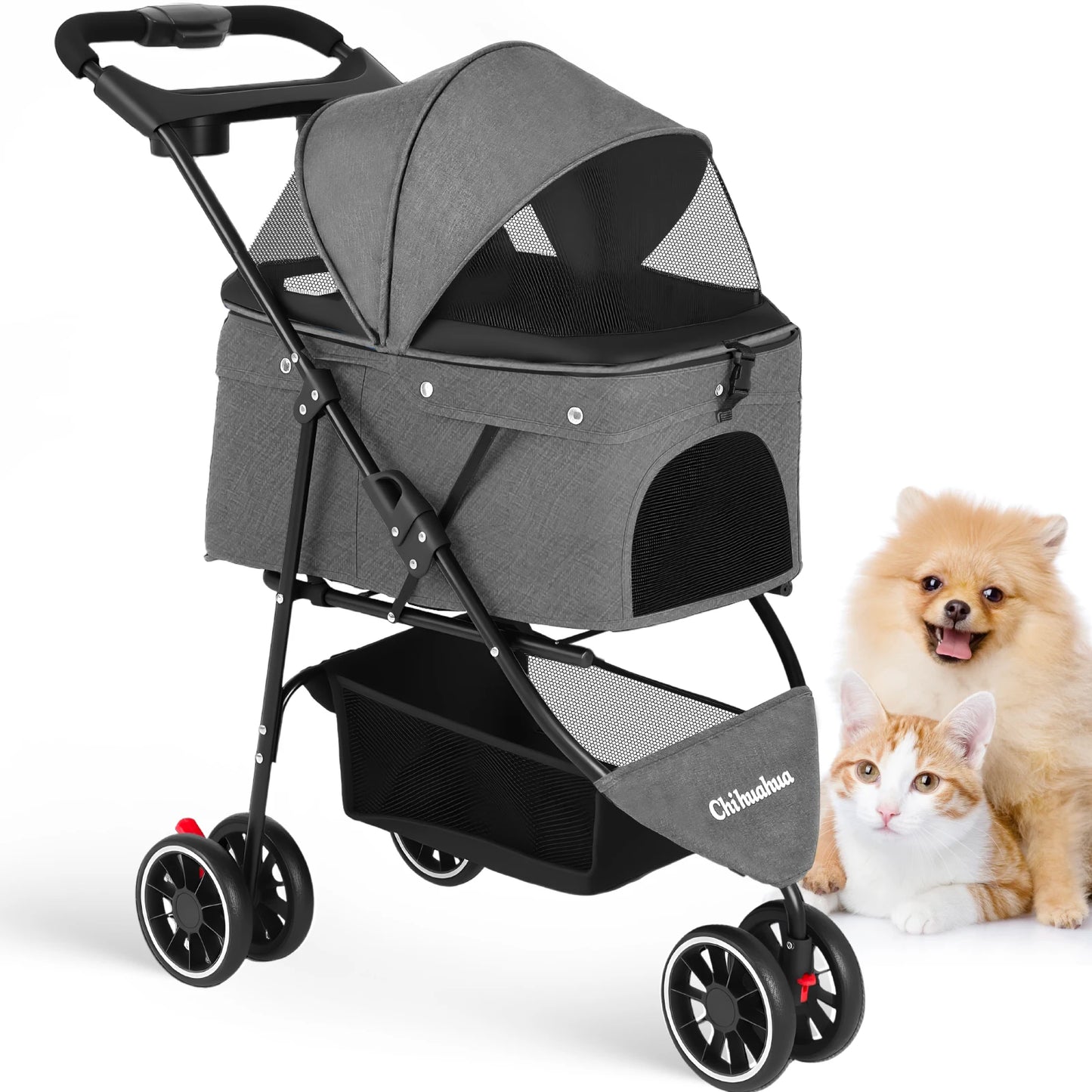 Portable foldable pet stroller