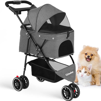 Portable foldable pet stroller
