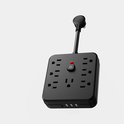 11-in-1 Power Strip with 7 AC Sockets, 3 USB Ports and 1 Type-C Connection | Surge Protector & Multi-Plug Extender, USB Wall