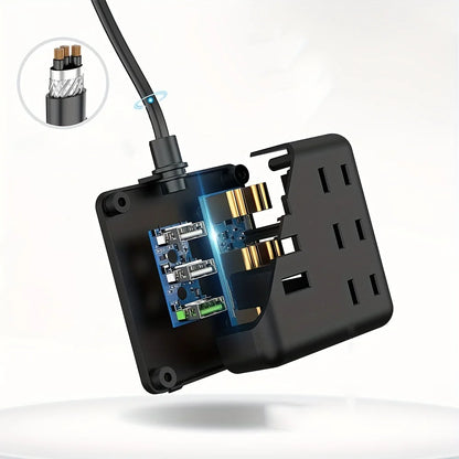 Mini Portable Power Outlet, 3power strip    3 USB, 3.3ft Extension Cord, Fast Charging, Fireproof, For Business Trave