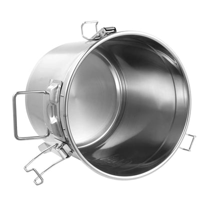 21/33L Stainless Steel Storage Bucket With Lids and 3 Sturdy Locking Clamp Storing Various Dry/Wet Items