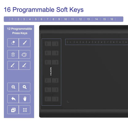 Professional tablet with customizable hotkeys for artists.