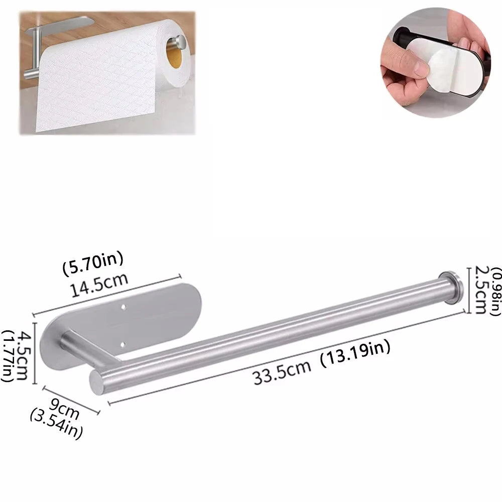 Adhesive Kitchen Paper Towel Holder And Bathroom Organizer.