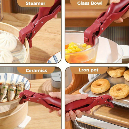 1/2Pcs Anti-Scald Hot Dish Gripper Clips, Non-Slip Kitchen Bowl Plate Holder Clamp for Air Fryer, Oven, Pans & Steamers