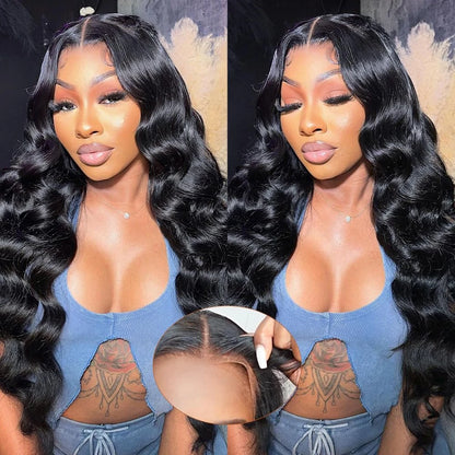 9x6 Glueless Wig Human Hair Pre Plucked Pre Cut Body Wave HD Closure Wig Human Hair Pre Bleached Knots With Baby Hair 250 Density