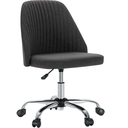 JHK Armless Small Desk Office Chair Cute Vanity Swivel Chair