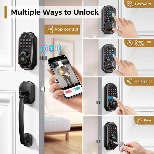 WiFi Smart Camera Lock With Fingerprint Keyless Entry.