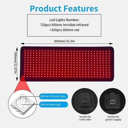 Red Light Therapy Pad For Back And Joint Relief.