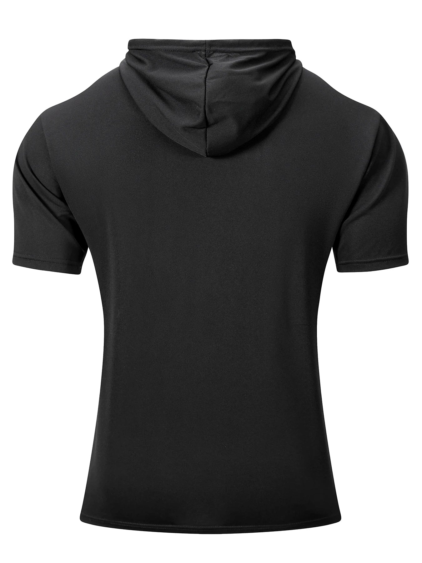 Summer Men's Hooded Sweatwear Casual Short Sleeve Loose T-shirt Solid Color Lightweight Hoodie Fitness Breathable Tops