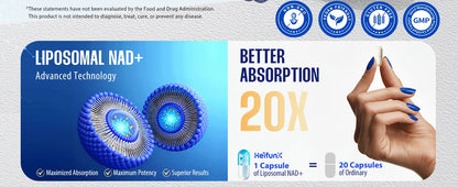 Supplement 1450mg NAD Resveratrol Supplement for Women and Men NAD+ Support Cellular Health Anti Aging 90 Count