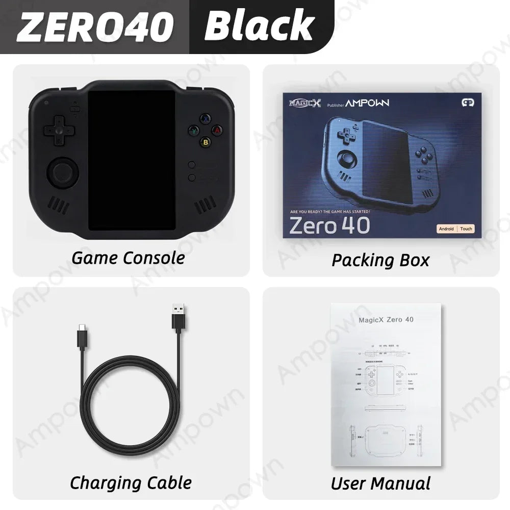 40 Handheld Game Console 4'' IPS Multi-touch Screen Android A133P Magicx Zero40 WiFi Support Vibration Motor for NDS