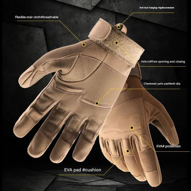 Men's winter tactical gloves — rubber shell, touchscreen, insulated