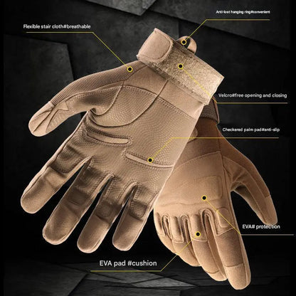 Men's winter tactical gloves — rubber shell, touchscreen, insulated