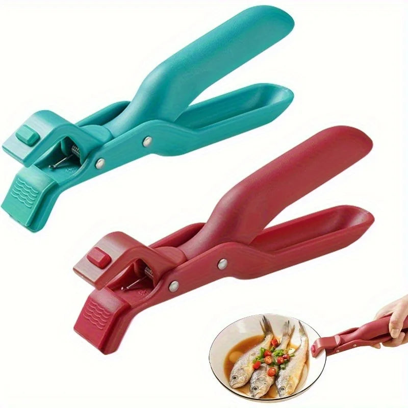 1/2Pcs Anti-Scald Hot Dish Gripper Clips, Non-Slip Kitchen Bowl Plate Holder Clamp for Air Fryer, Oven, Pans & Steamers