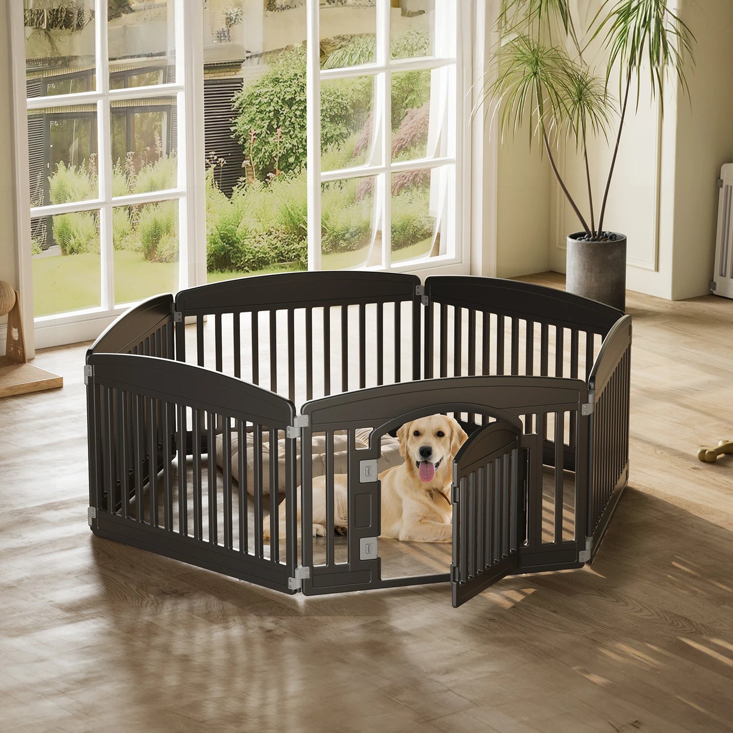 Durable Expandable Plastic Dog Playpen For Indoor Outdoor.