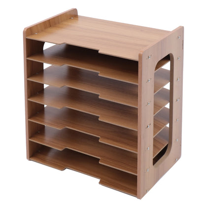Seven‑Tier Wooden Desk Paper Organizer And Sorter.