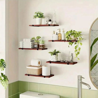 Five‑Piece Christmas Wall Shelves For Bedroom And Living Room.