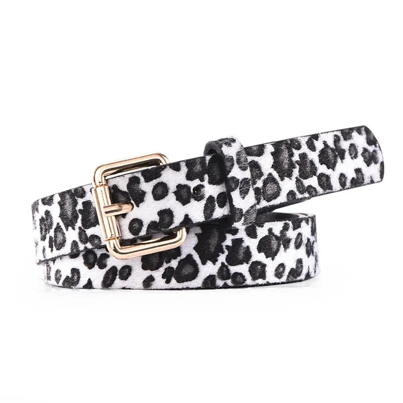 Hot Sale New Fashion Customized PU Leather Leopard Snake Print Slim Belt For Women
