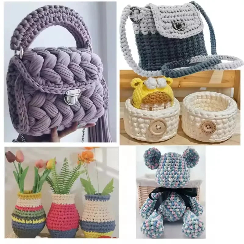 280g Soft  Crochet Yarn T-Shirt Yarn for Do-It-Yourself Crochet Crafts Suitable for Bags Cushions Dolls And Home Decor Projects
