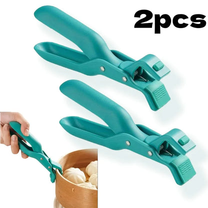 1/2Pcs Anti-Scald Hot Dish Gripper Clips, Non-Slip Kitchen Bowl Plate Holder Clamp for Air Fryer, Oven, Pans & Steamers