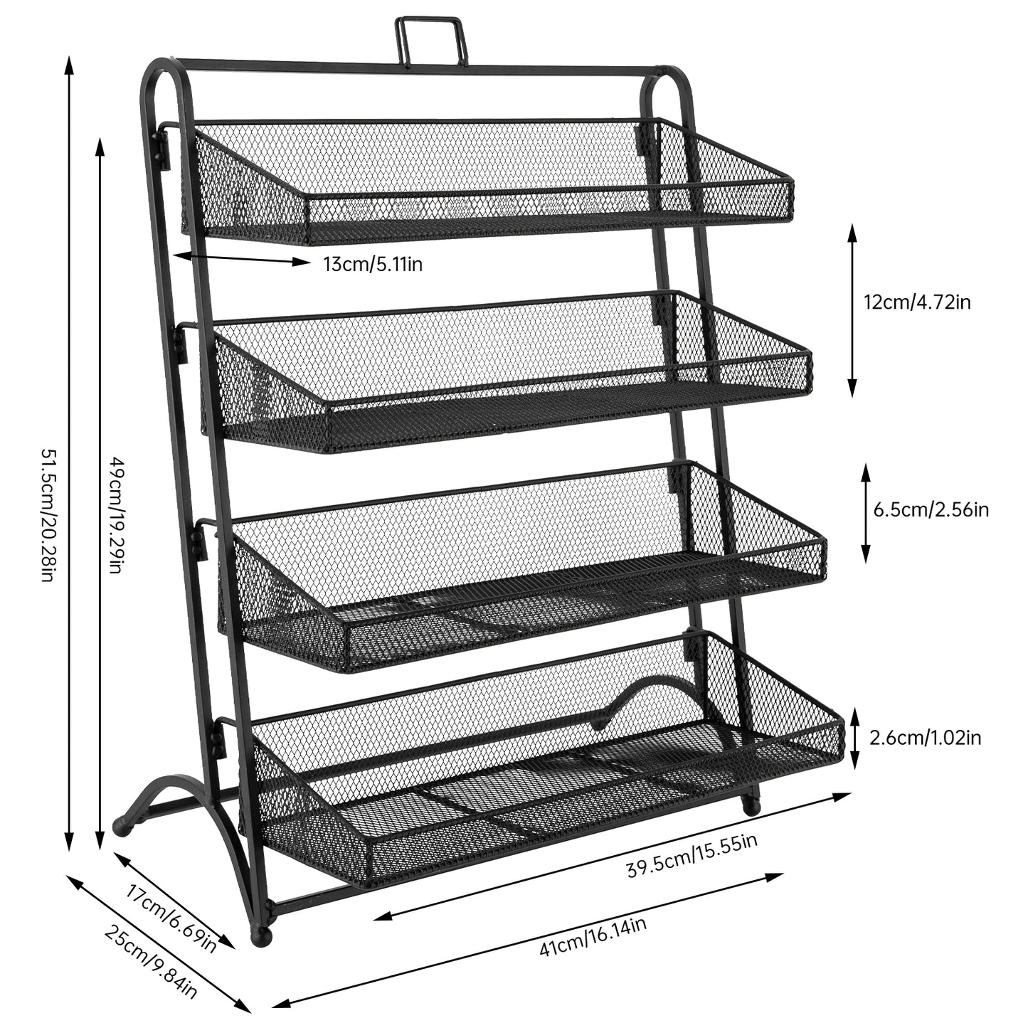 Multifunctional Four‑Tier Retail Counter Display Basket.