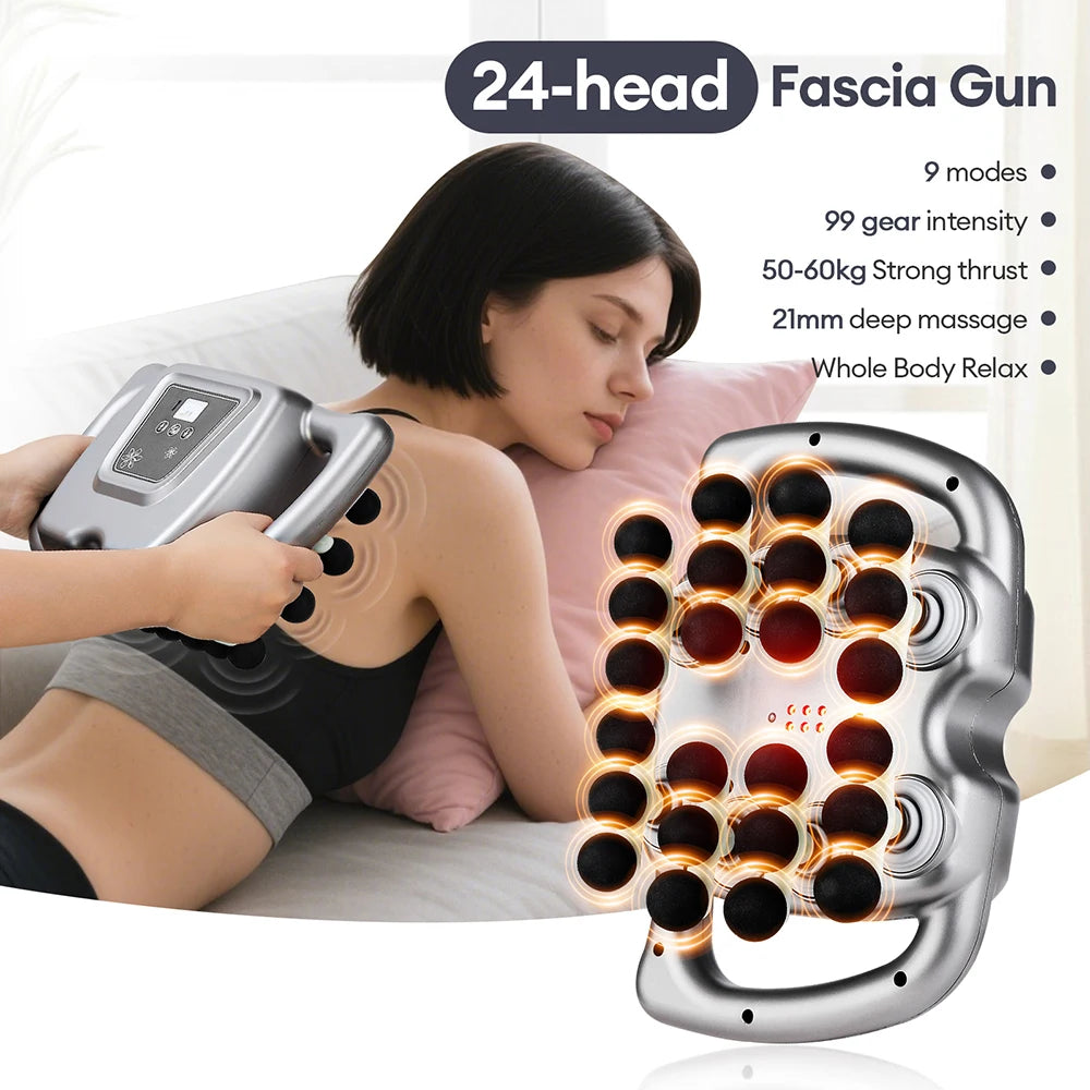 24‑Head High‑Frequency Massage Gun For Full‑Body Relief.