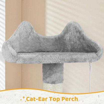 54in Multi-Level Cat Tree Tower With Perch Condo Hammock Scratching Posts Interactive Toy
