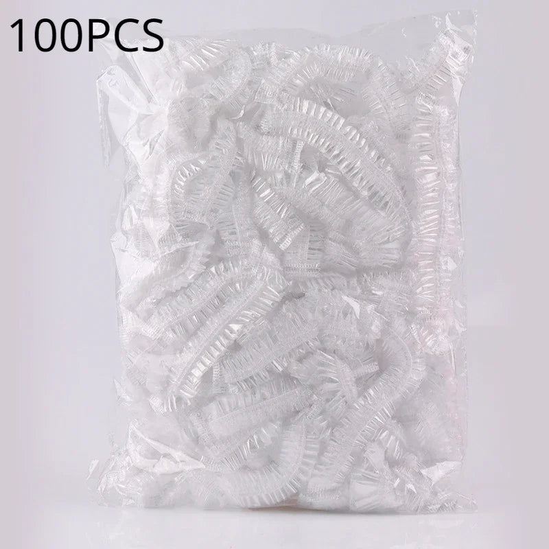 Disposable Shower Cap Covers Sauna Accessories Transparent and Waterproof Disposable Hair Caps Bathroom Products Home
