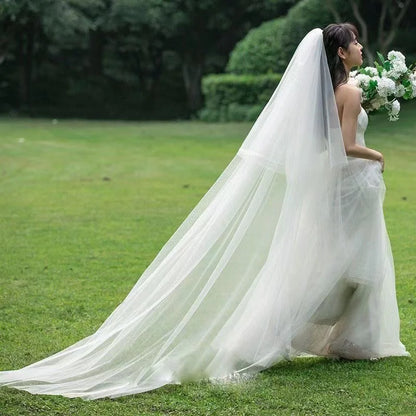 Wedding Veil Cut Edge Bridal Veils Women's Extra Long Wedding Headpiece 0.8* 1.5+ 3 * 1.5 Meters