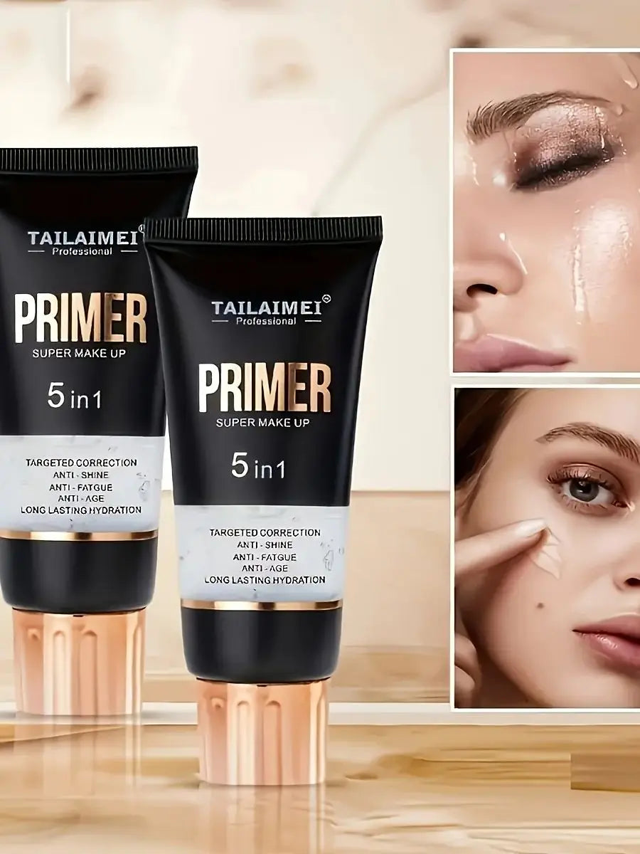 Waterproof Base Transparent Gel Makeup Primer - Full Coverage Matte Foundation With Color Retention, Natural Avocado And Rose Extract
