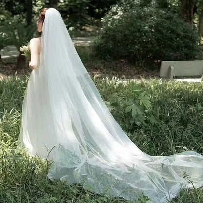 Wedding Veil Cut Edge Bridal Veils Women's Extra Long Wedding Headpiece 0.8* 1.5+ 3 * 1.5 Meters