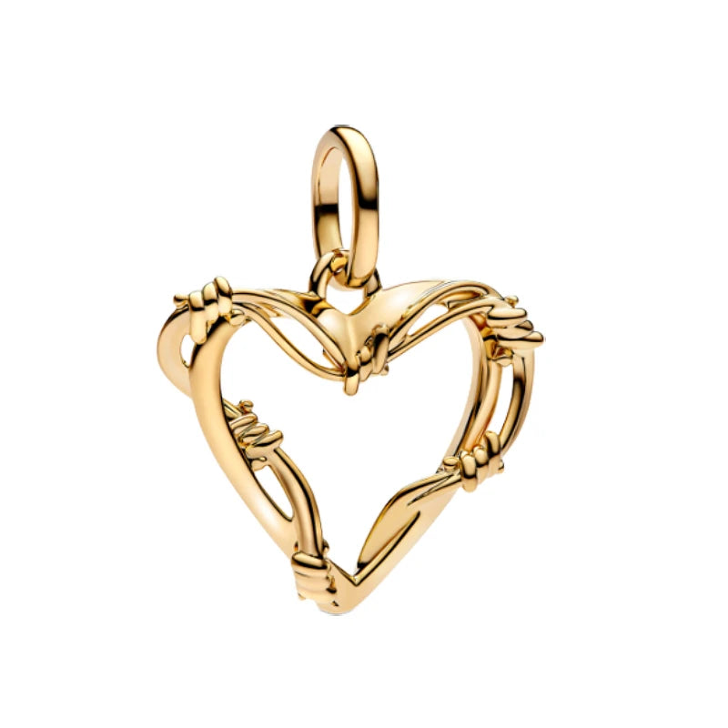 925 Sterling Silver – Mother & Daughter Heart & Star Charms, Glass Hearts & Architectural Designs, DIY Pendants