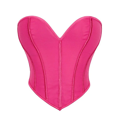 Women Summer Strapless Off Shoulder Corset Camis Crop Tops Backless Bustier Strapless Tube Corselet