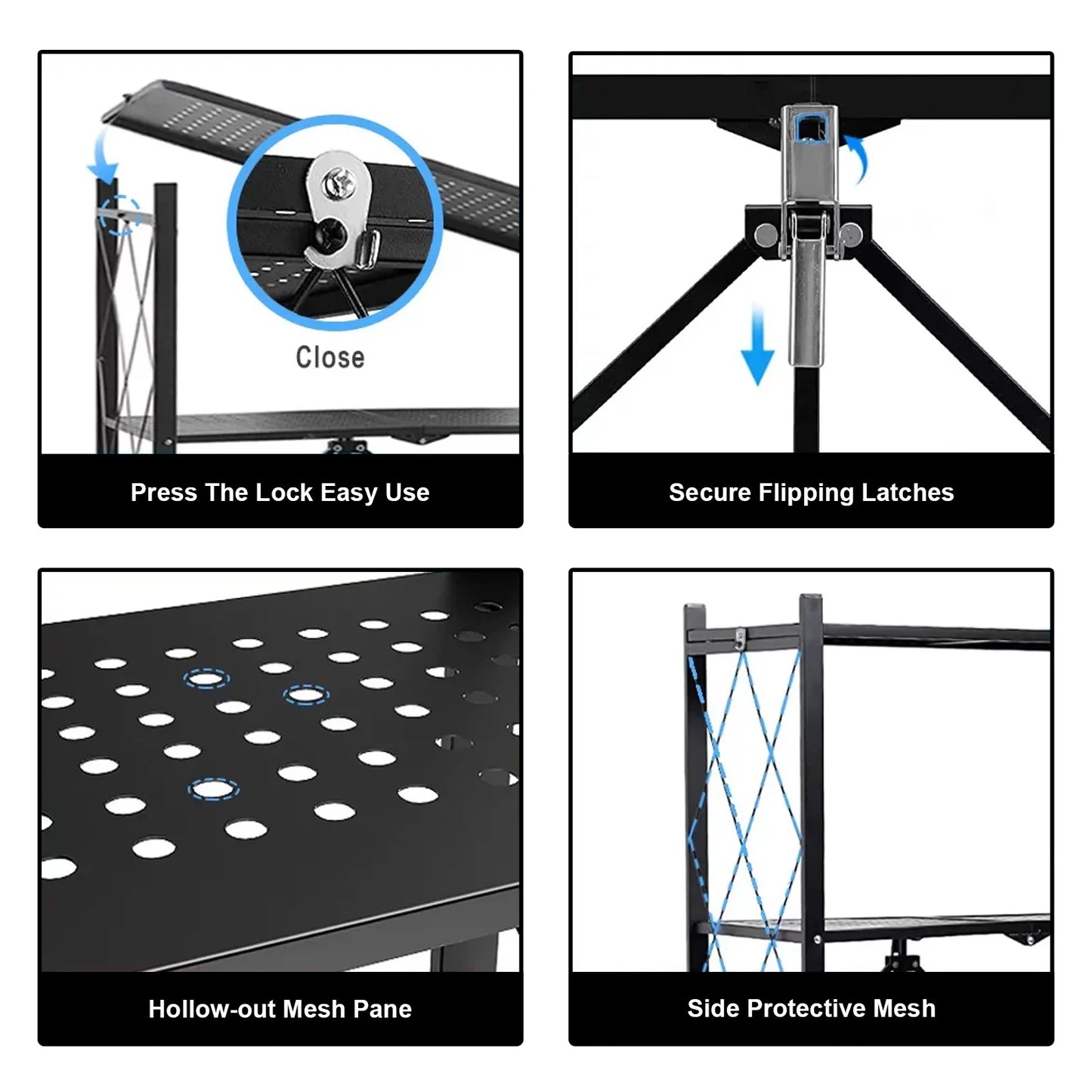 Heavy Duty Adjustable Five‑Tier Metal Shelving With Wheels.