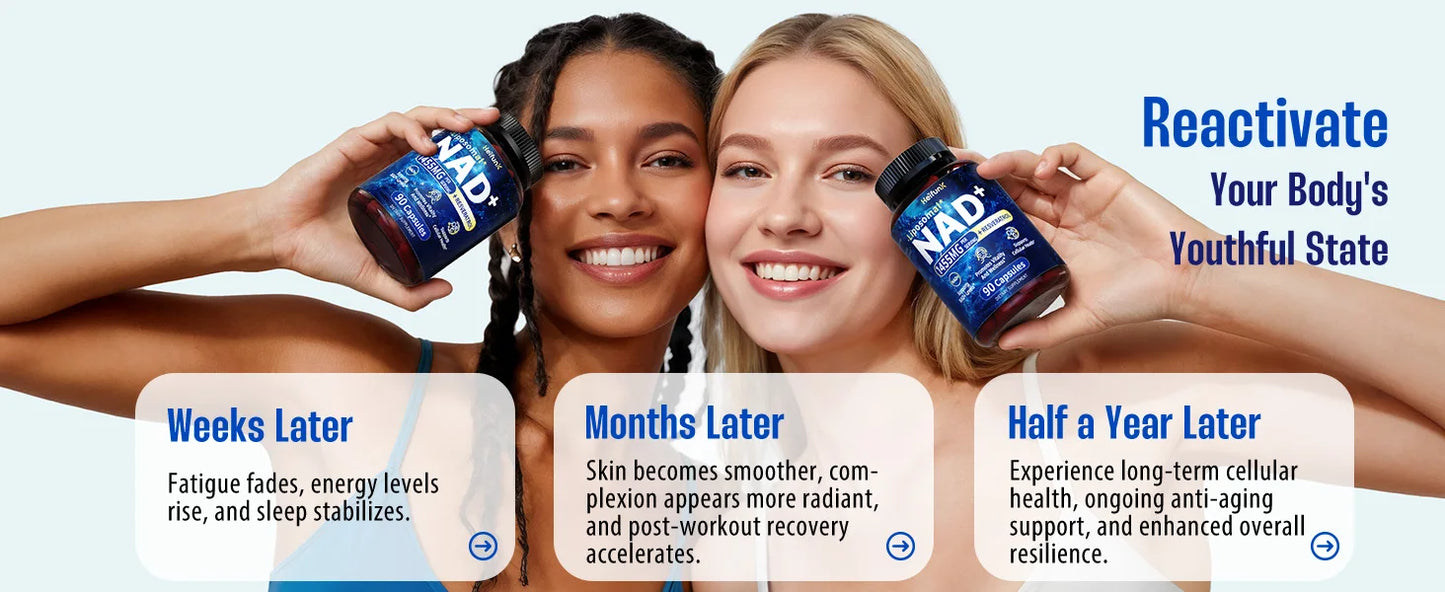 Supplement 1450mg NAD Resveratrol Supplement for Women and Men NAD+ Support Cellular Health Anti Aging 90 Count