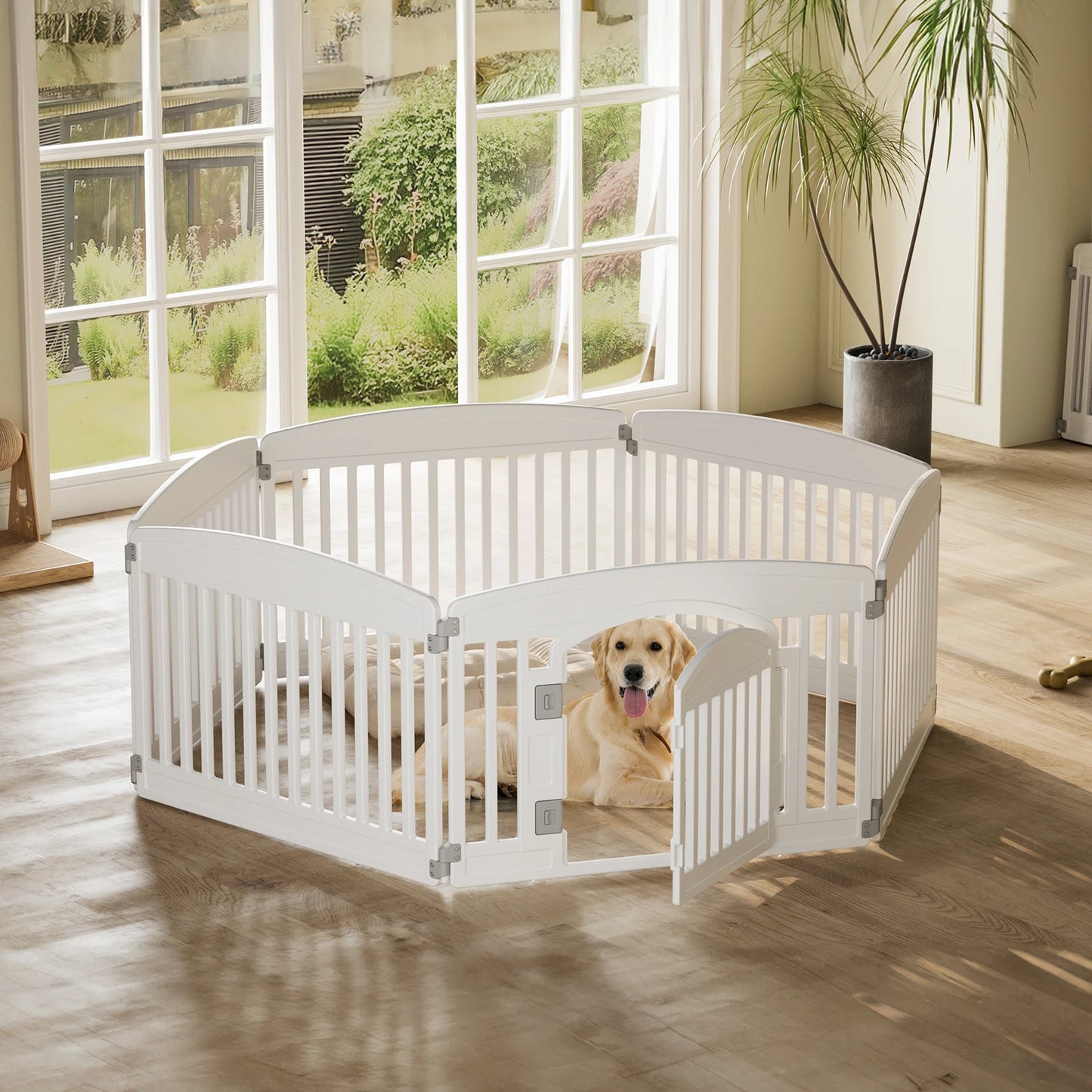 Durable Expandable Plastic Dog Playpen For Indoor Outdoor.