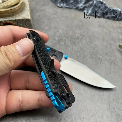BM 535-3 533-3 Axis Folding Knife Carbon Fiber Handle Outdoor Camping Pocket EDC Tool Portable Pocket Clip