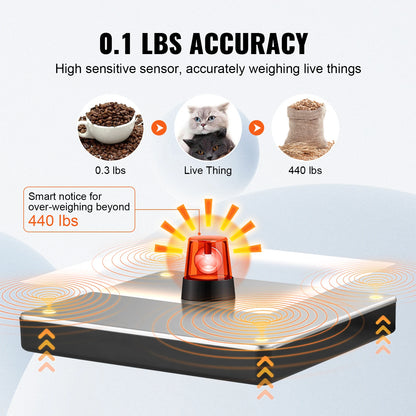 Portable 440lb digital shipping scale with timer.