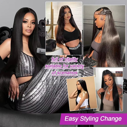HD 4x4 5x5 13x4 Closure With Bundles Indian Straight Human Hair Bundle With Frontal Invisible Melt Skin HD Lace 3 4 Bundle Weave