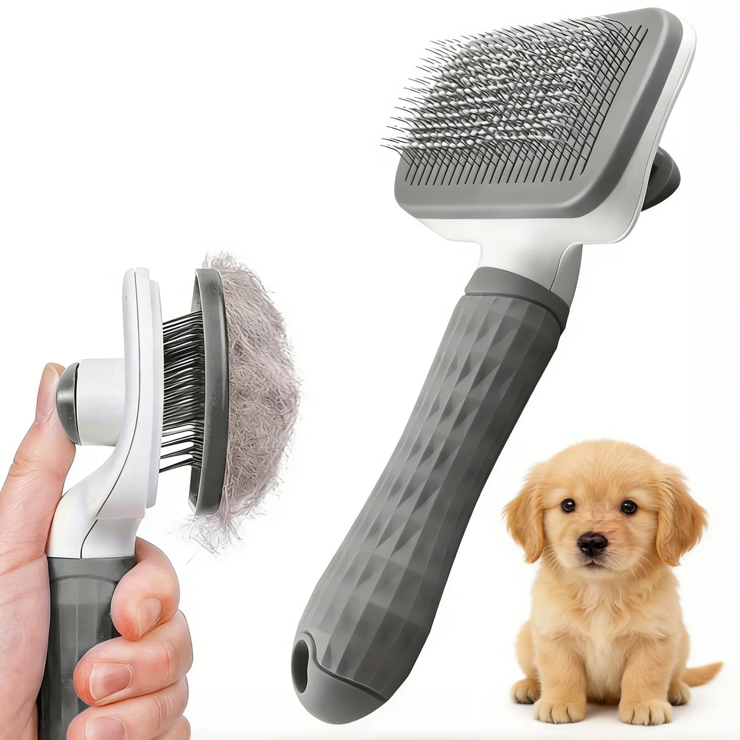 One‑click pet brush removes loose hair instantly.