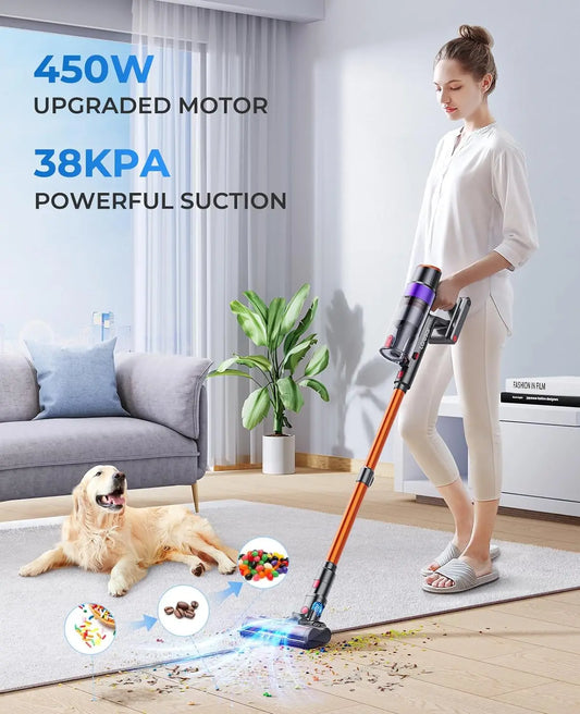 450W Cordless Vacuum Touch Screen And Detachable Battery.