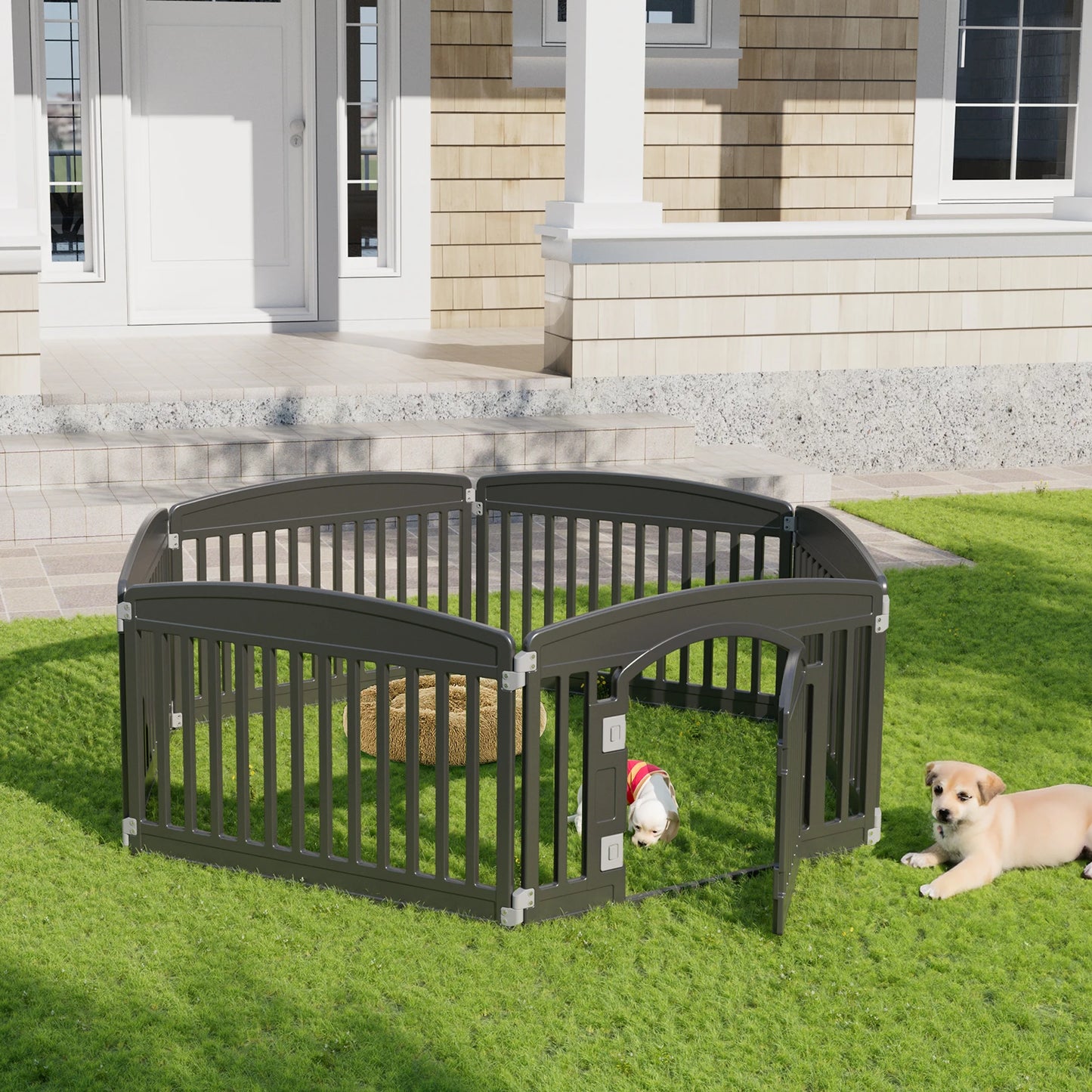 Durable Expandable Plastic Dog Playpen For Indoor Outdoor.