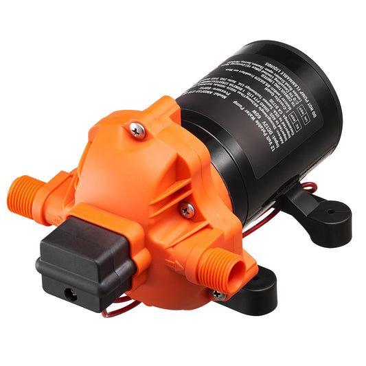 12V Diaphragm Pump 1.8/3/3.5/5 GPM 3/4/5-Chamber 40-100 PSI Adjustable 1/2'' MNPT Port for RV Yacht Food Truck Camper