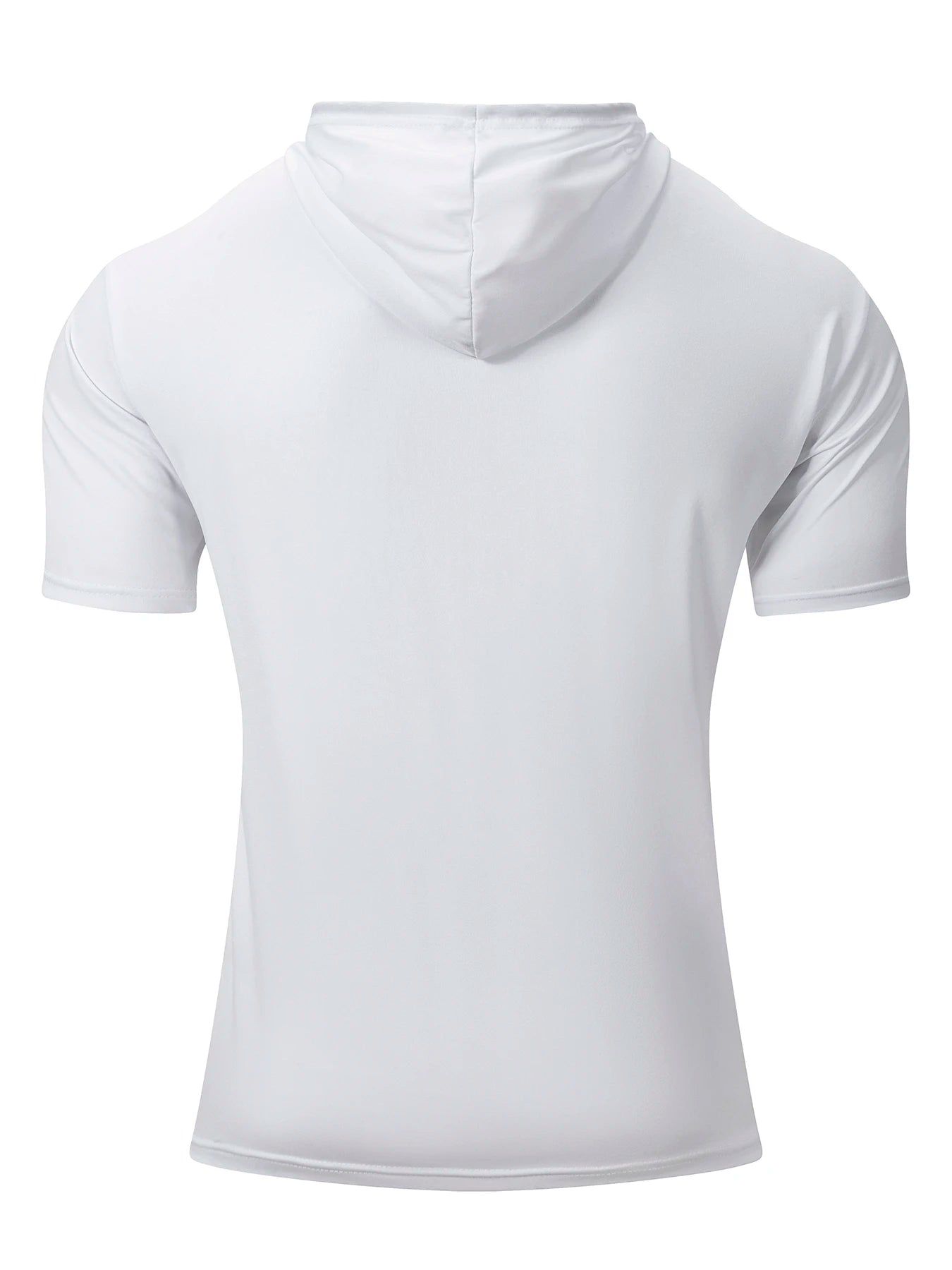 Summer Men's Hooded Sweatwear Casual Short Sleeve Loose T-shirt Solid Color Lightweight Hoodie Fitness Breathable Tops