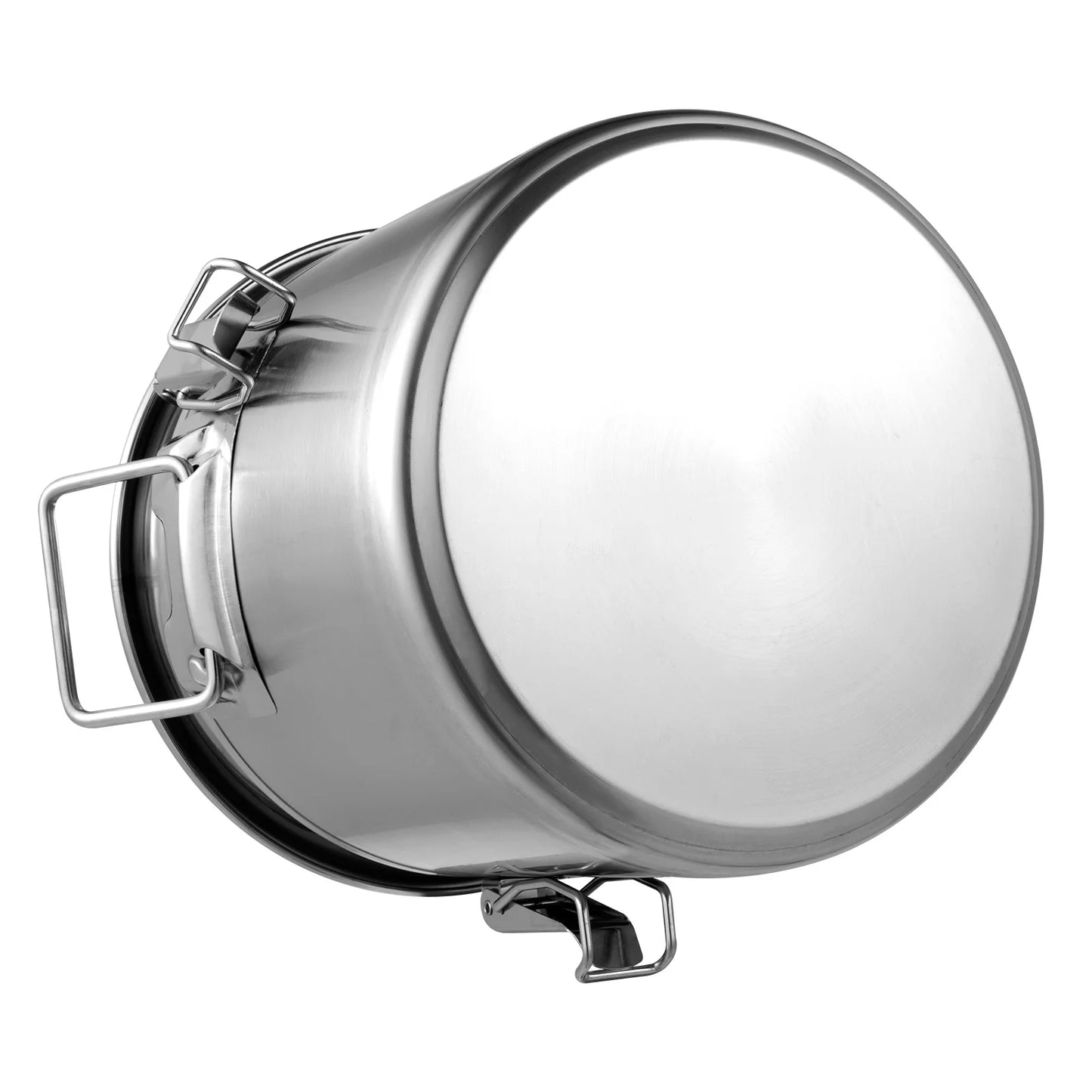 21/33L Stainless Steel Storage Bucket With Lids and 3 Sturdy Locking Clamp Storing Various Dry/Wet Items