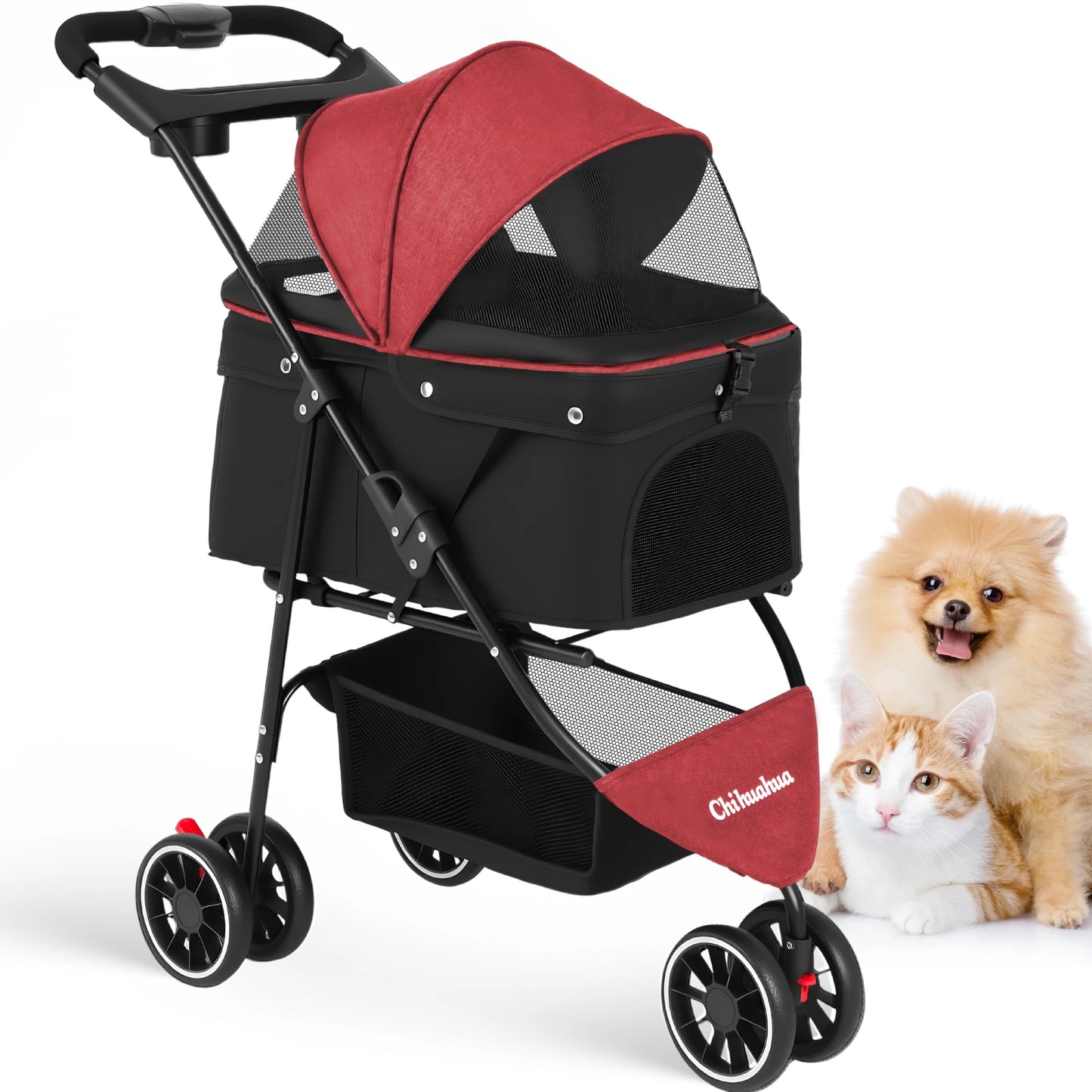 Portable foldable pet stroller