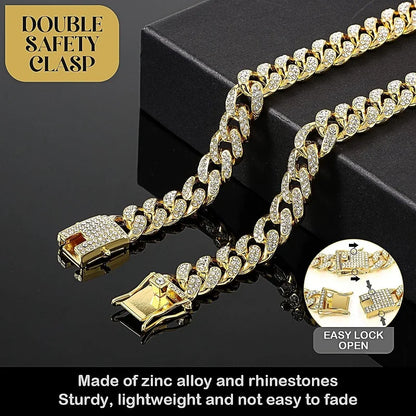 Dog Chain Collar Luxury Gold Pet Metal Chain Collar For Small Medium Large Dogs Cats Pet Jewelry Necklace Accessory