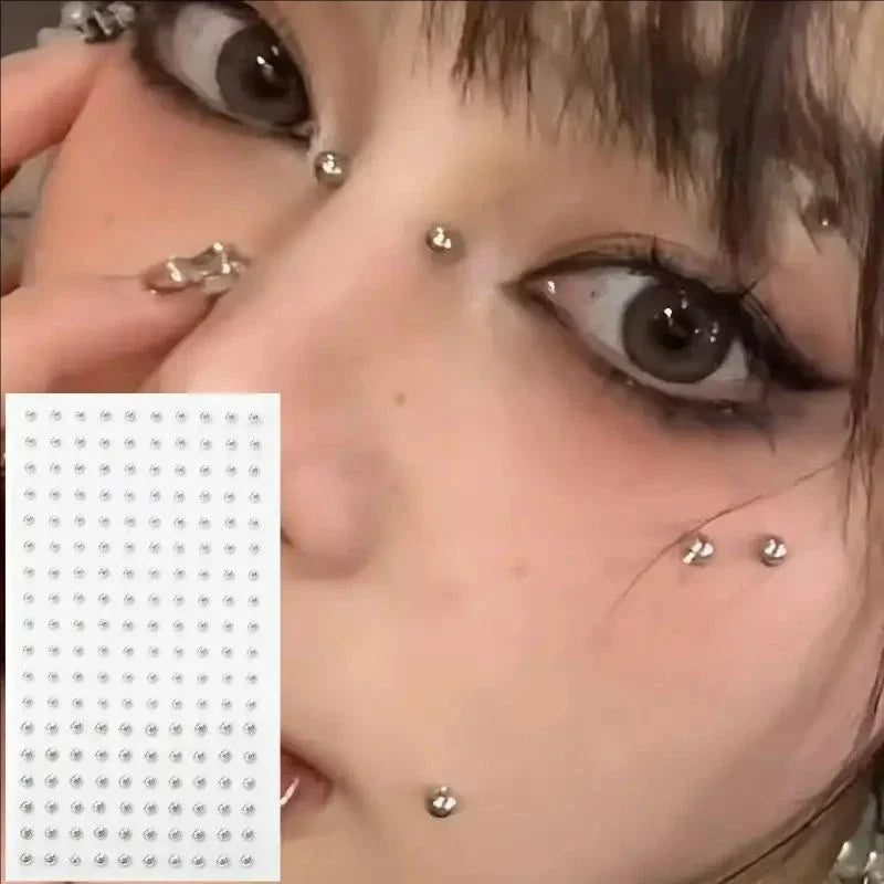 58pcs Non Piercing Lip Nails Sticker Self-adhesive Waterproof Reusable Fake Lip Nail Eyebrow Nose Ring Body Belly Button Jewelry