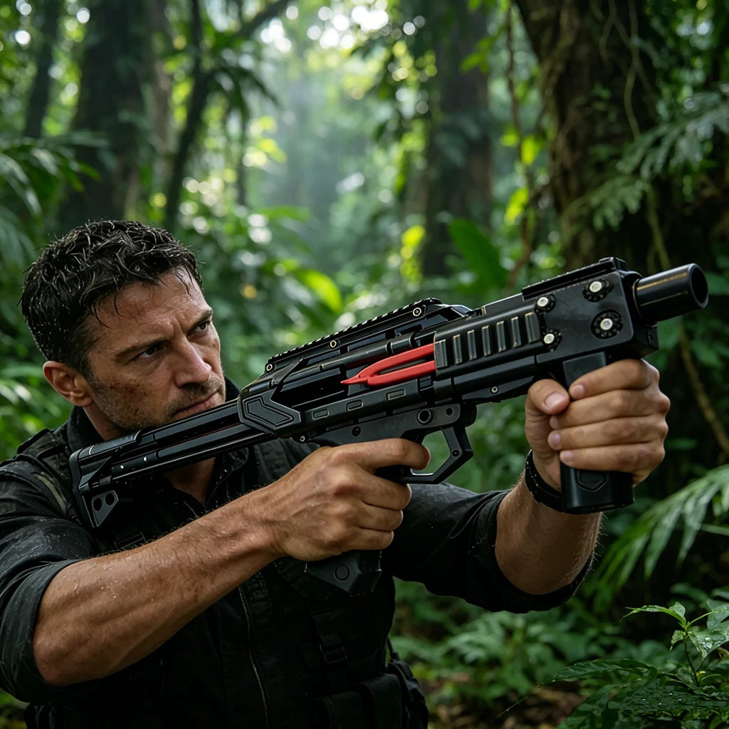 Multi-functional slingshot bow and arrow launcher, capable of continuously firing steel balls, outdoor jungle hunting kit